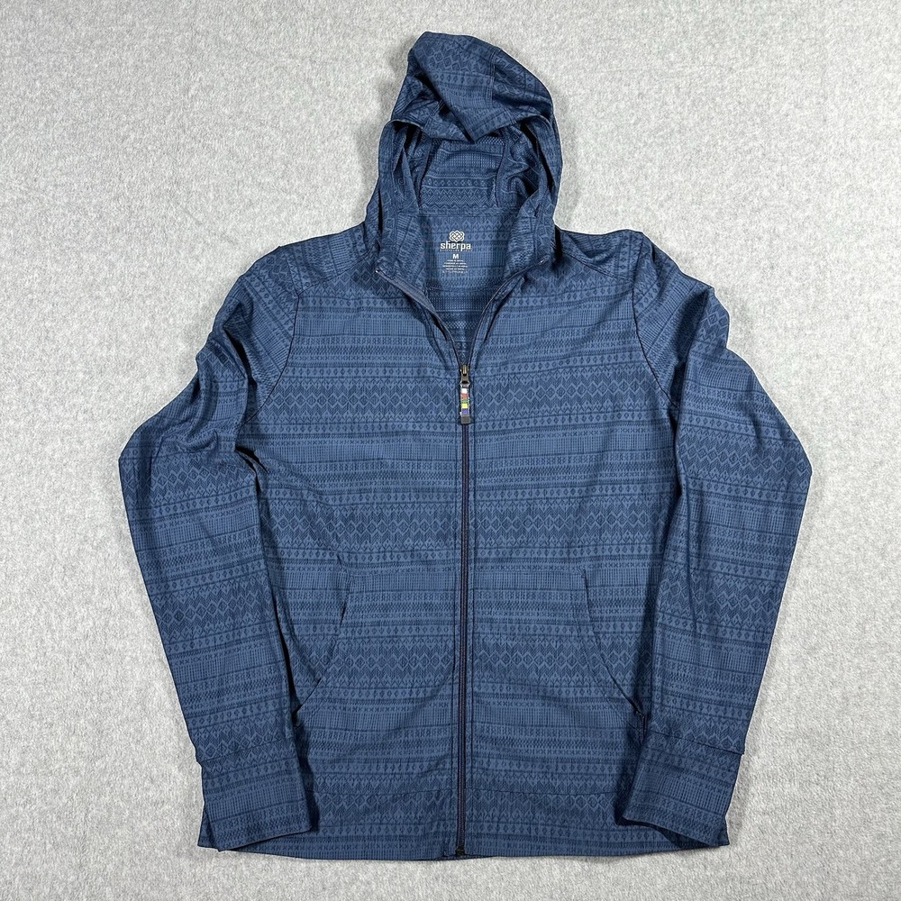 Sherpa Women's Adventure Gear Hoodie Aztec Medium Blue Light Zip Up Jacket